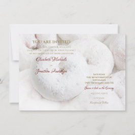 Convites Casamento de Donut com Açúcar em Pó