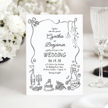Casamento de Doodles guiados pela mão
