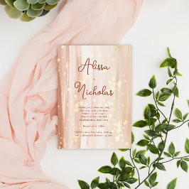 Convites Casamento de Dourada Aquarela Rusta Elegante Terra