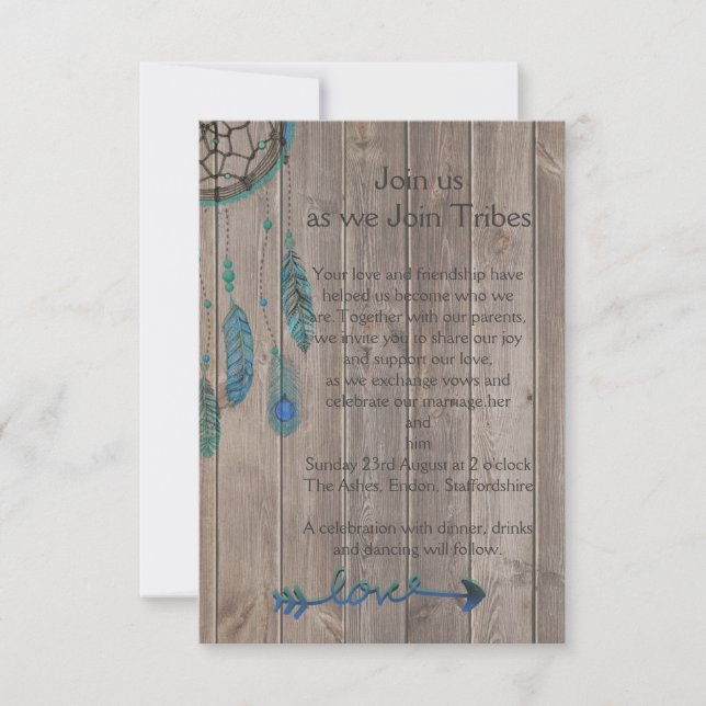 Convites Casamento de Dream Catcher (Frente)