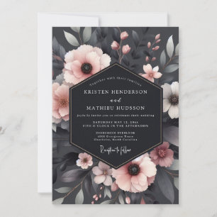 Convites Casamento de Elegância Floral Rosada e Temperament