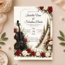 Convites Casamento de Elegância no Jardim Musical Romântico