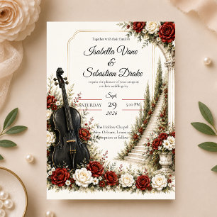 Convites Casamento de Elegância no Jardim Musical Romântico
