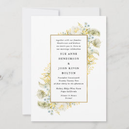 Convites Casamento de Elegante de Flor Selvagem com Frame D
