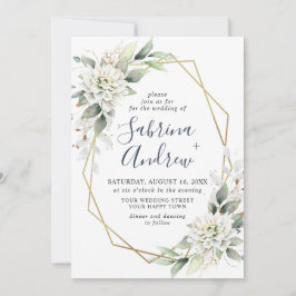 Convites Casamento de Elegante Dusty Blue Watercolor