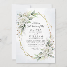 Convites Casamento de Elegante Dusty Blue Watercolor