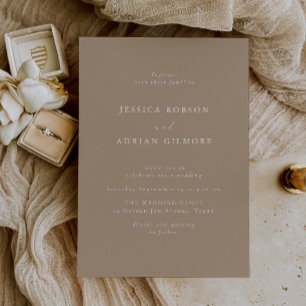 Convites Casamento de Elegante e Moderno Pale Taupe