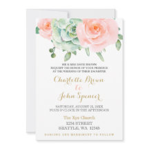 Casamento De Elegante Floral De Blush De Aquarela 