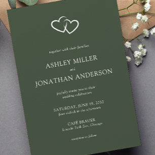 Convites Casamento de Elementos Simples Modernos Elegante