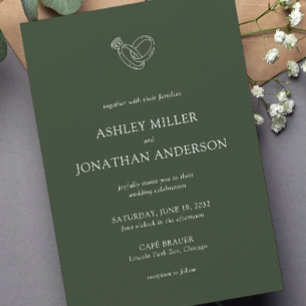 Convites Casamento de Elementos Simples Modernos Elegante