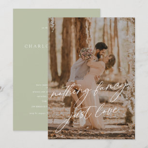 Convites Casamento de Elopement com Foto e Caligrafia Moder