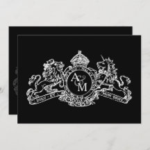 Casamento de Emblem Regal de Unicórnio Branco Negr