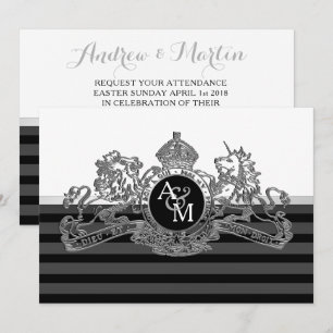 Convites Casamento de Emblem Unicórnio do Leão Branco de Pr