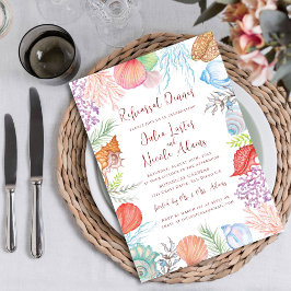 Convites Casamento de ensaio na praia de conchas azuis empo