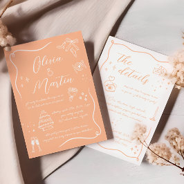 Convites Casamento de Ensino Divertido de Mão