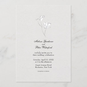 Convites Casamento de esboço preto e branco minimalista