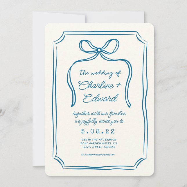 Convites Casamento de Escrita Manual de Desenho Funcional D (Frente)