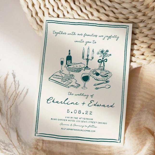 Convites Casamento de Escrita Manual de Desenho Funcional D (Criador carregado)