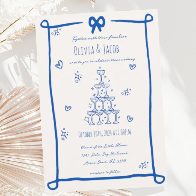 Convites Casamento de Escrivação de Arco Desenhado à Mão (Criador carregado)