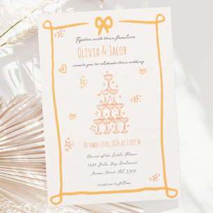 Convites Casamento de Escrivação de Arco Desenhado à Mão