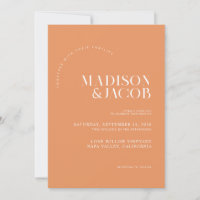Casamento de Esmagamento Apricot Minimalista Moder
