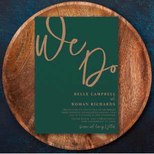 Convites Casamento de Esmeraldas Simples e Caligrafia Doura