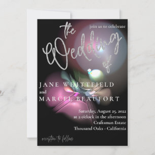 Convites Casamento de Espelhamentos Sparkle de Silver Flare
