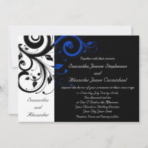 Casamento de espiral azul preto/branco/cobalto