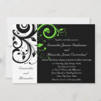 Casamento de espiral preto/branco/Verde limão