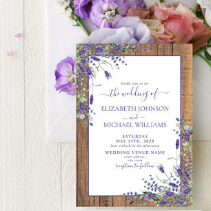 Convites Casamento De Estampagem De Madeira Eucalyptus, Lav