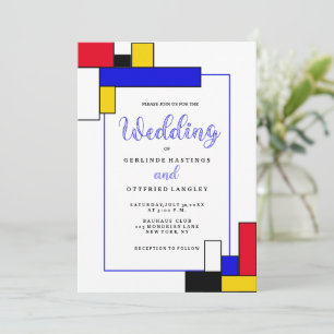 Convites Casamento de Estilo Bauhouse Mondrian