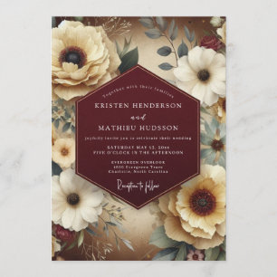 Convites Casamento de Estilo de Vida Marrom Teal