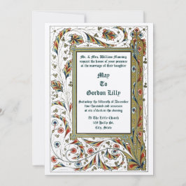 Convites Casamento de Estilo Medieval da Era Vitoriana 1846