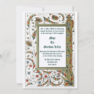 Convites Casamento de Estilo Medieval da Era Vitoriana 1846