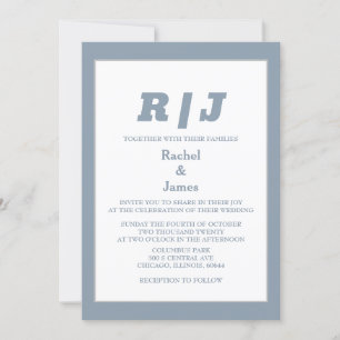 Convites Casamento de Estilo Mínimo Elegante de Monograma A