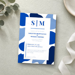 Convites Casamento de Estilo Moderno Minimalista Azul Naval