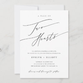 Convites Casamento de Eterno Branco e Preto Simples Moderno
