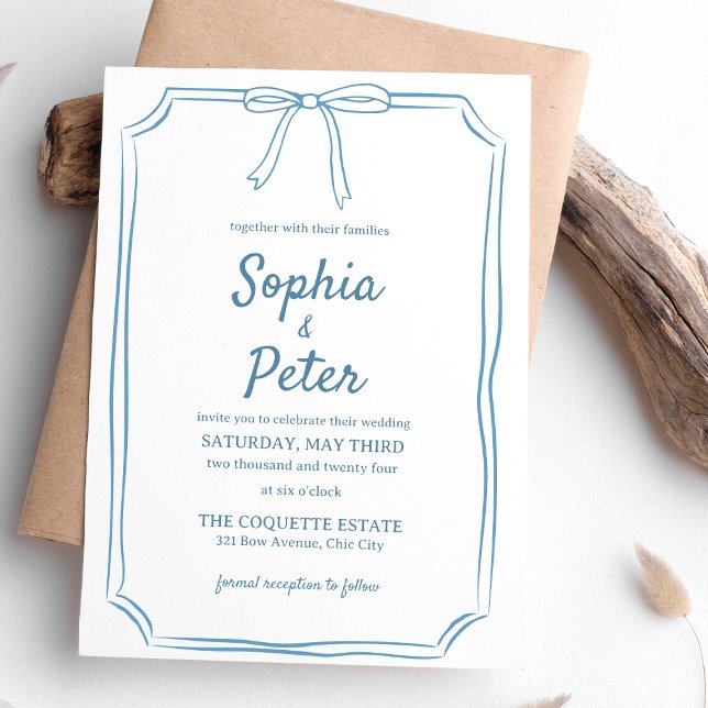 Convites Casamento de Eterno de Arco Azul Elegante Dusty (This soft blue invitation adds a peaceful, elegant touch to your wedding—customizable and chic.)
