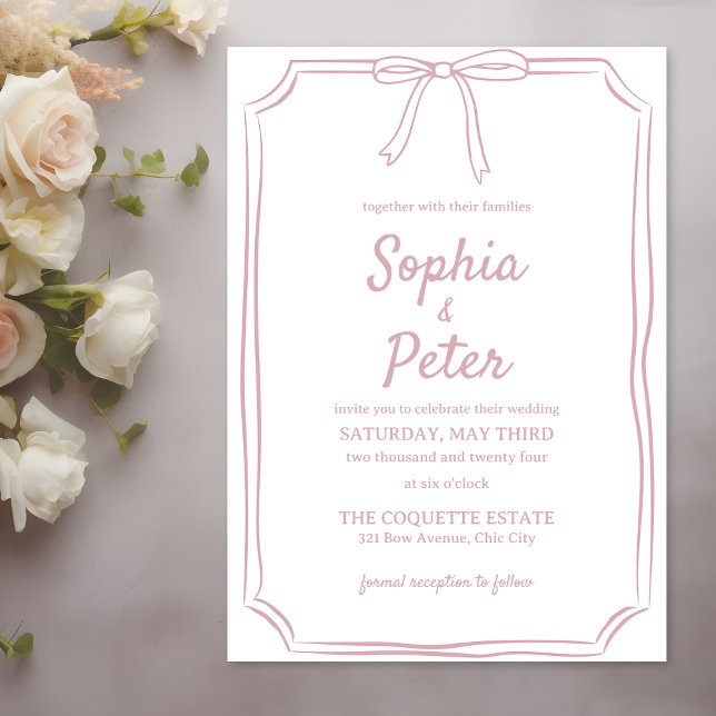 Convites Casamento de Eterno de Arco Empoeirado Elegante (Graceful and timeless, this dusty rose wedding invitation brings a touch of elegance to your wedding)