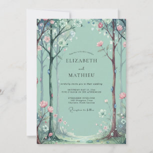 Convites Casamento de Eucalipto Árvore Floresta Aqua