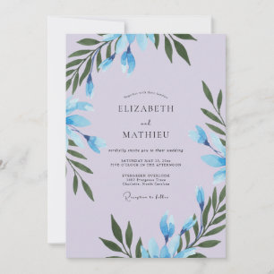 Convites Casamento de Eucalipto Cinza com Folhagem de Periw