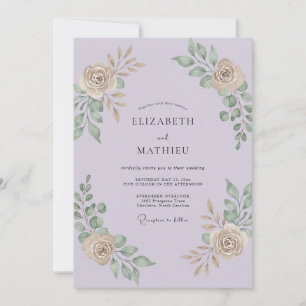 Convites Casamento de Eucalipto Cinza Folhagem Lilás Champa