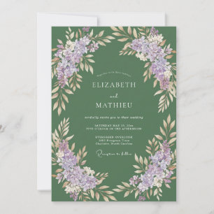 Convites Casamento de Eucalipto Cinza Oliva Lilás