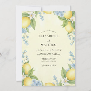 Convites Casamento de Eucalipto Cítrico Amarelo Pálido