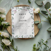 Casamento de Eucalipto com Aquarela Verde Moderna
