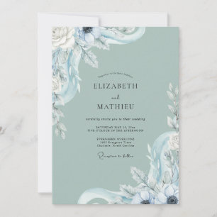 Convites Casamento de Eucalipto com Folhagem Azul Gelo Espu