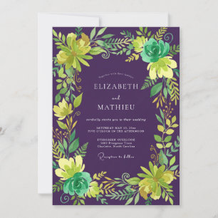 Convites Casamento de Eucalipto com Folhagem Chartreuse Ame
