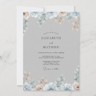 Convites Casamento de Eucalipto com Folhagem de Champanhe P