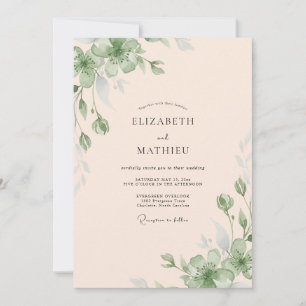 Convites Casamento de Eucalipto com Folhagem de Pêssego Pál