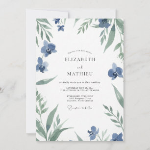 Convites Casamento de Eucalipto com Folhagem de Sage Cinza 